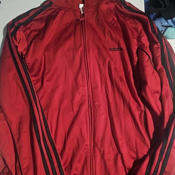 adidas Other - Adidas Men's Vibrant Red Jacket with Black Stripes